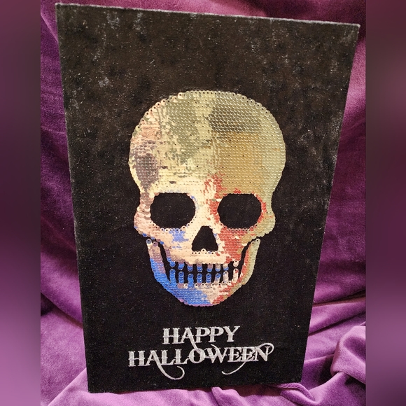 Skull Book Box Hidden Storage Secret Storage Box Black Velvet - Picture 1 of 8